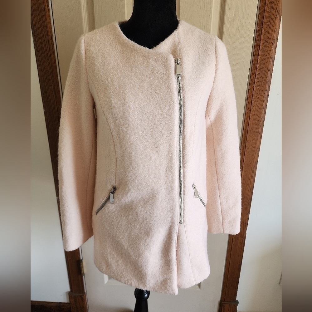 Metaphor wool blend women's pale pink coat size xs.